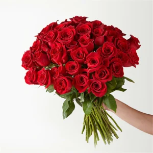 Fifty Long Stem Red Roses with Vase